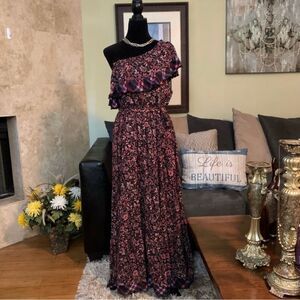 FREE PEOPLE NWT Boho Floral One Shoulder Maxi Dress S